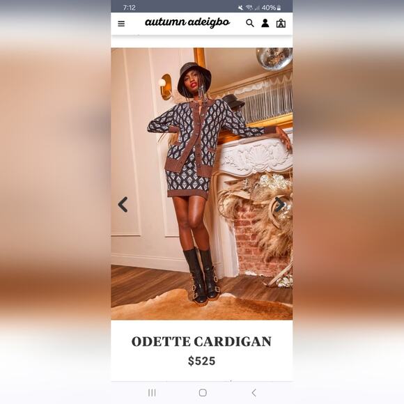 Autumn Adeigbo ODETTE CARDIGAN in large.NWT